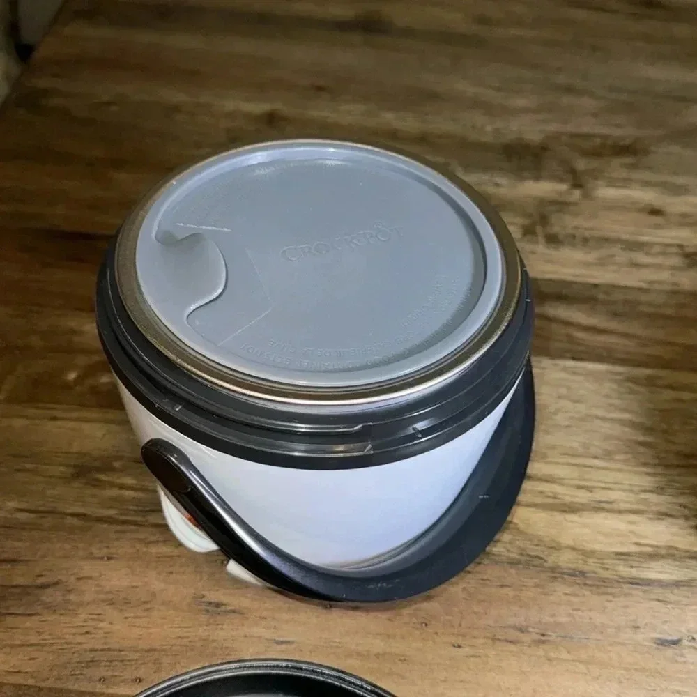 Crockpot Electric Lunch Box, Portable Food Warmer On-the-Go, 20oz Black/White